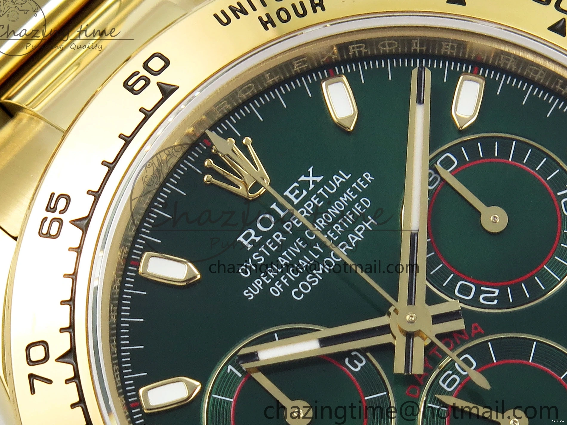 MiroTime 0104 ModernLook Daytona 116508 QF 1:1 Best Edition Green Dial on YG Bracelet SH4130 V3 (Gain Weight) 1724